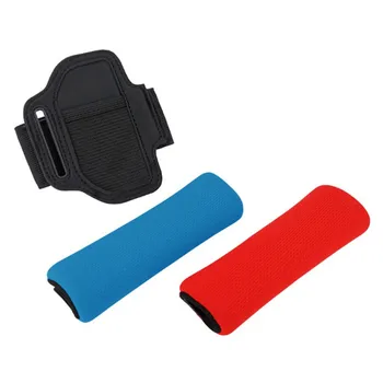 

Adjustable Elastic 56cm Leg Fixing Strap Sport Band + Non-Slip Ring-Con Grips For Nintend Switch Joy-con Ring