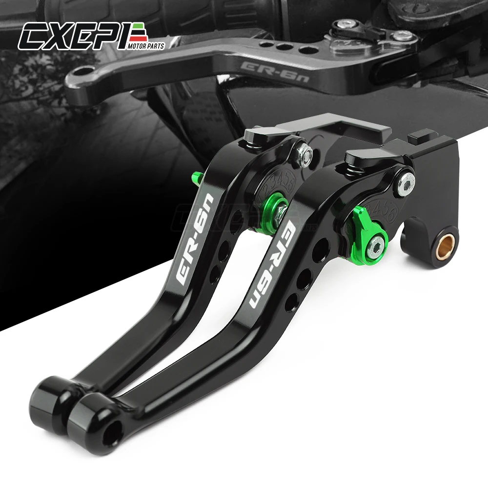 Логотип (ER 6N) черный зеленый для KAWASAKI ER6N ER 6N 2006 2007 2008 CNC Короткие Рычаги тормозной муфты|Рычаги веревки и