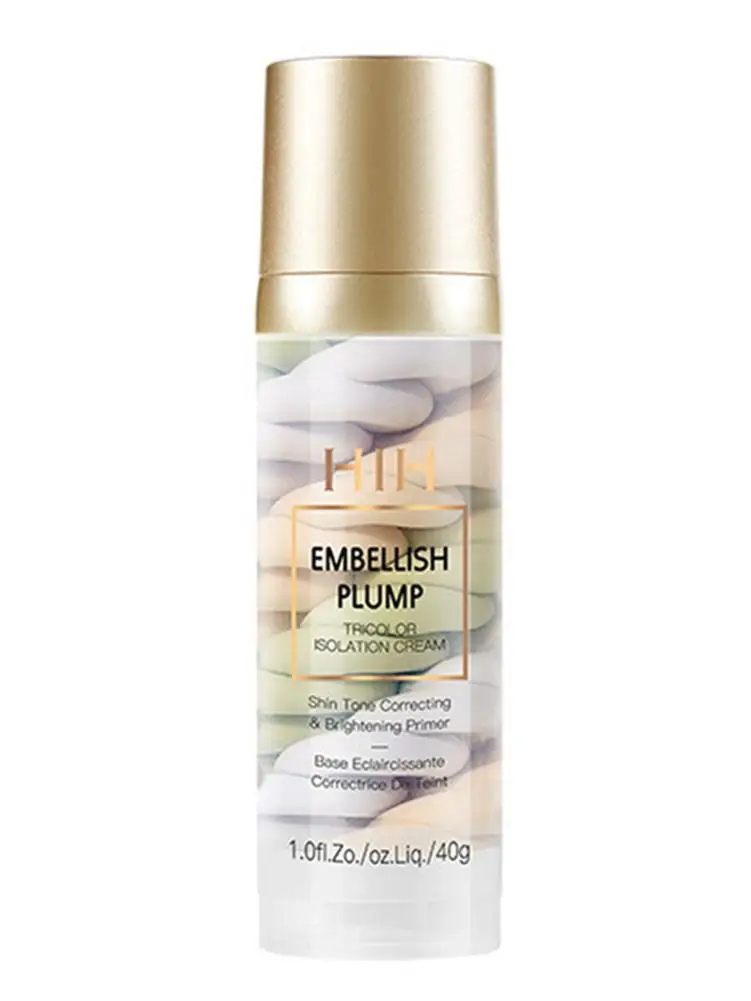 

40ML Face Makeup Primer Skin Tri-Tone One Step Cream Nourishing Moisturizing Skin Tone Brightening Isolation Cream