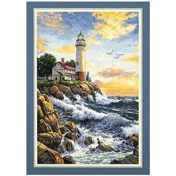 

Beautiful seaside cottage patterns Counted Cross Stitch 11CT 14CT18CT DIY Cross Stitch Kit Embroidery Needlework Sets home decor