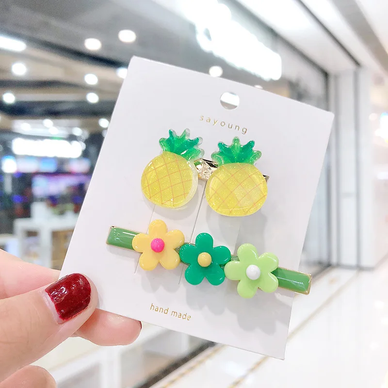 Pineapple 2 шт., заколки для волос для женщин, повязка на голову для маленьких девочек, шпильки для волос для девочек, заколки, аксессуары для волос ozdoby do wlosow - Цвет: Pineapple