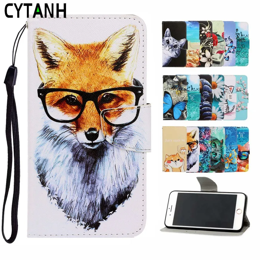 Flip Painted case on sFor Coque Xiaomi Redmi Note 7 Pro cases Xiomi 8 8A 7A cover Wallet magnetic leather capa | Мобильные телефоны