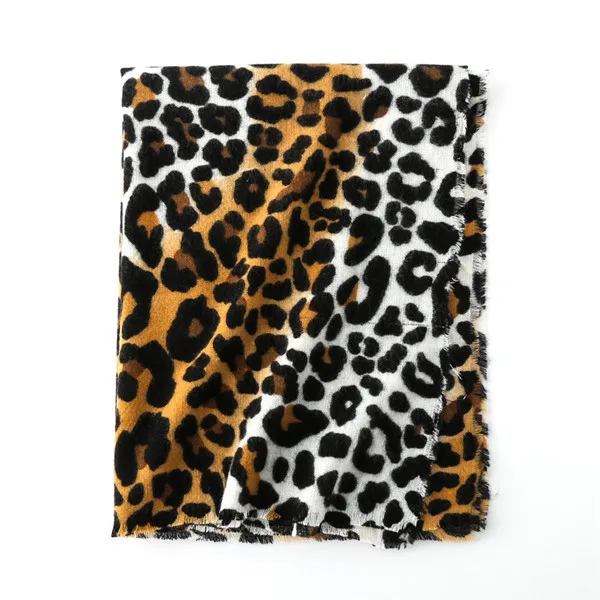 Зимний модный тигровый полосатый Женский шарф с животными шаль с леопардовым рисунком из искусственного кашемира зимнее пончо Женская шерстяная накидка - Цвет: leopard
