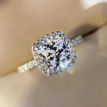 

S925 Sterling Silver Jewerly White Diamond Ring for Women Fine Anillos De Bizuteria Anillos Mujer Natural Diamond Gemstone Rings