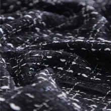 20% шерсть, черно-белое плетение с лентой, твид, цена за 5" ширину на 1 метр