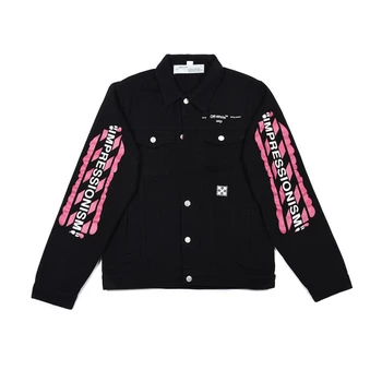 

Autumn Winter Men's Women's Jackets Paint Arrows Trend Denim Youth Popular Personality Denim Coat Fashion Street Hip Hop Coat