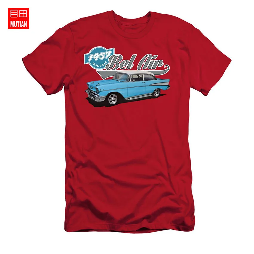 1957 Chevy Bel Air футболка chevy bel air coupe на заказ синий белый старый винтажный автомобиль |