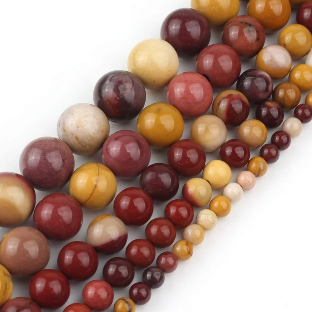 mookaite_Love Beads 天然石圆珠珠宝制作 38.10 厘米 4-6-8-10-12-14mm 半宝石珠 灰_1