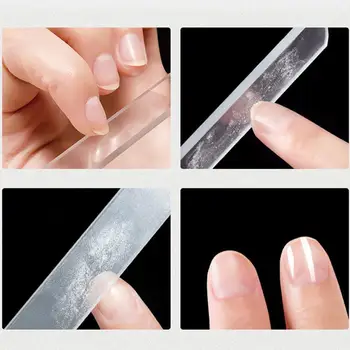 

1PCS 9*1.4cm Acrylic Nail File Clear White Gradient Grinding Buffer Manicure Cleanable Nail Shiny Tool Nano Art File Glass V8Y5