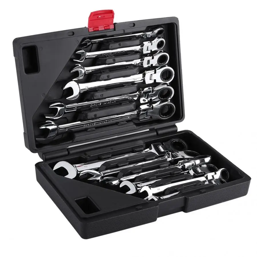 

Pro Spanner Wrench Ratchet Polished Set Kit 12PCS Metric 8 -19mm Car Tools DIY Repair Tools Set