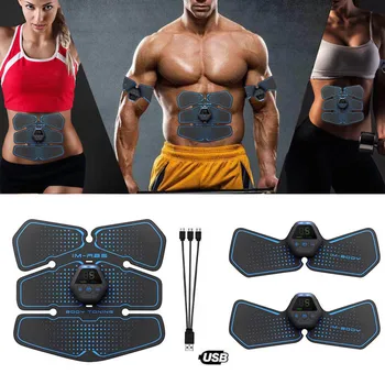 

EMS Abdominal Muscle Trainer Fitness Equipment Exercise Stimulator Device Machine Body Slimming Burning USB Charging Home Gym