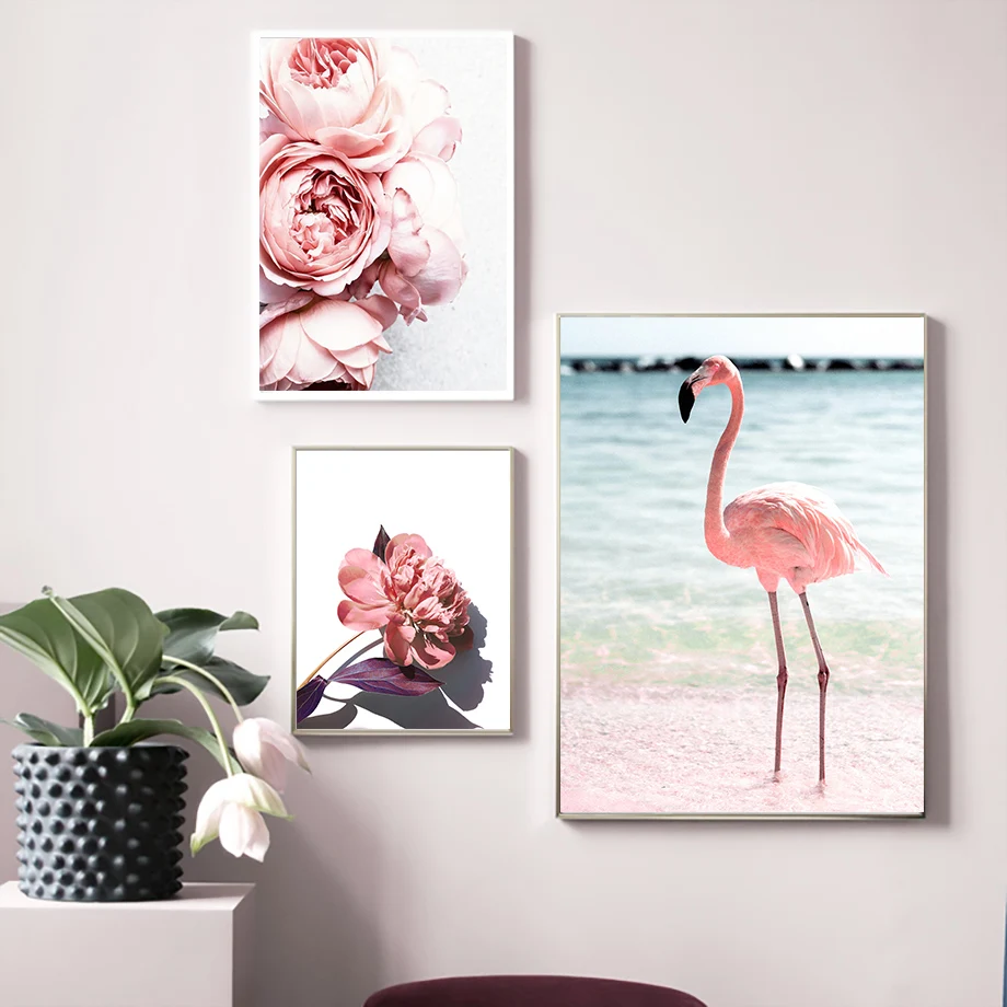 Pink-Rose-Flamingo-Flower-Vintage-Car-Wall-Art-Canvas-Painting-Nordic-Posters-And-Prints-Wall-Pictures (1)