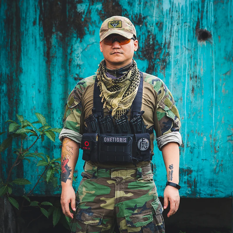 OneTigris Открытый CS жилет нагрудный набор с х упряжками военная техника 500D