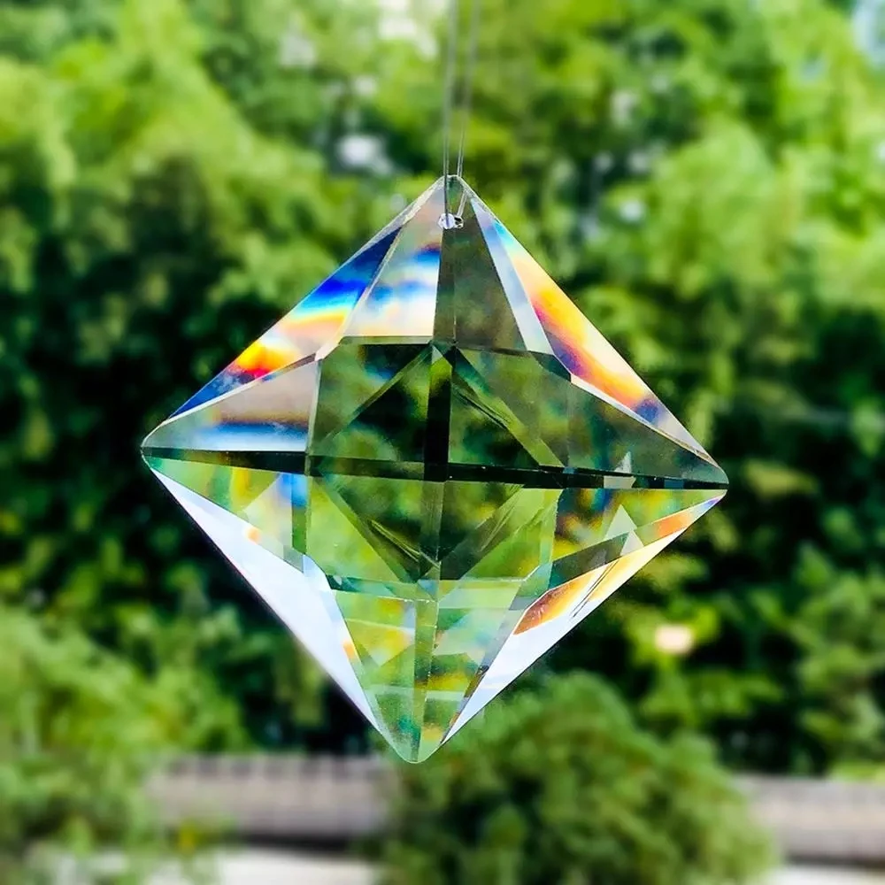 2PCS 70mm Diagonal Square Crystal Prisms Chandelier Parts Suncatcher Rainbow Maker Hanging Ornament Pendants Home Wedding Decor | Лампы и