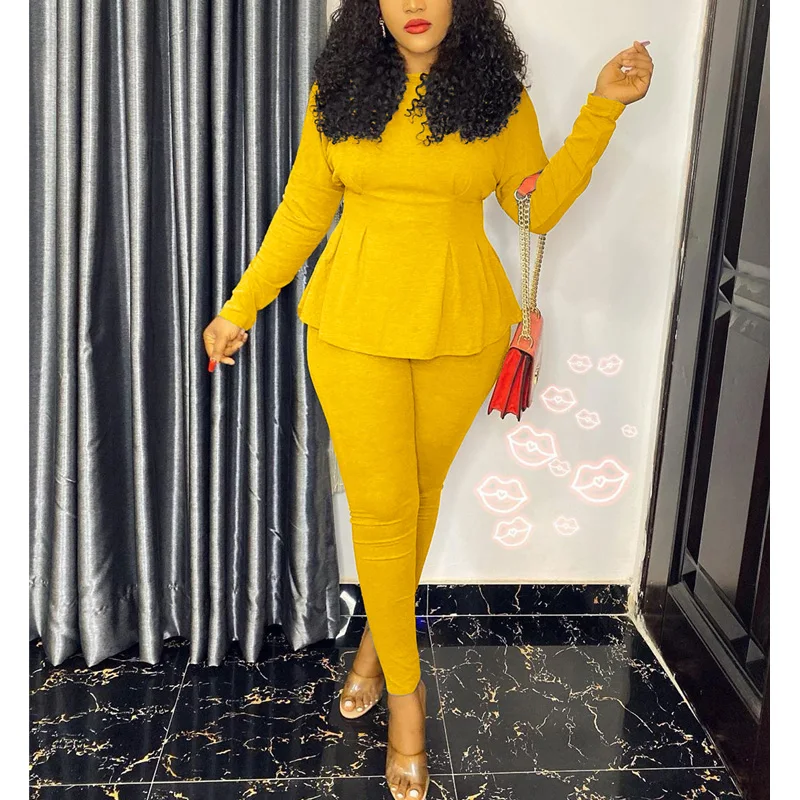 

Women Casual Two Pieces Set Tracksuits Long Sleeve corset Slim Shirt Top and Skinny Pants Set Outfits