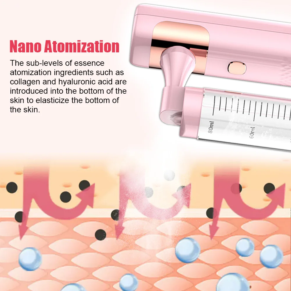Vaporizzatore portatile a pressione Nano Spray per il viso, detergente per il viso, strumento per iniezione di ossigeno per il viso, aerografo, strumenti per la cura della pelle_voghion.com