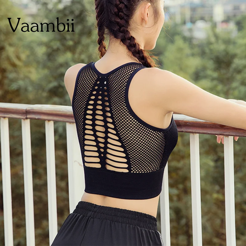 

Fishnet Seamless Sports Bra Ladies Mesh Hollow Back Openwork Free Shipping Exercise Sports Wear Womens Sport 2020 Sportswear