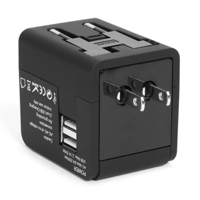 Многофункциональная Универсальная переходная вилка адаптер с двумя usb-разъемами для путешествий защита от детей Защитная крышка замок двери