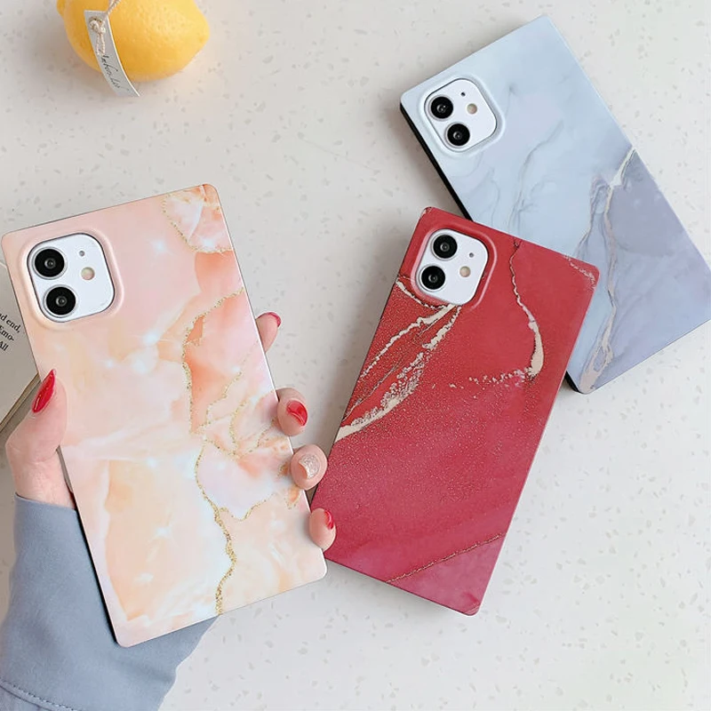 Роскошный чехол для телефона с мраморными камнями iPhone 12 Mini 11 Pro XS Max XR X 7 8