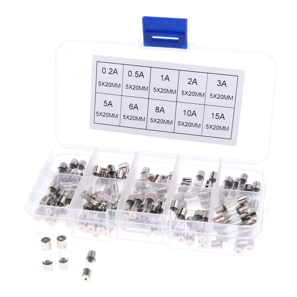 Perfeclan 10pc fuse holder inline screw type AGC 100Pcs Glass Tube Fuses Kit