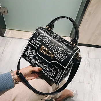 

Fashion graffiti women's handbag PU leather claw bag luxury curtain bag women's evening dress handbag
