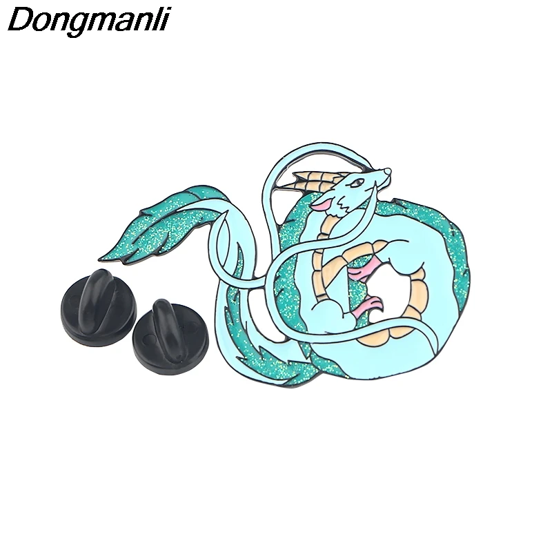 P3864 Dongmanli Мода белый дракон металлические эмалированные броши и коллекция булавок Нагрудный значок воротник ювелирные изделия