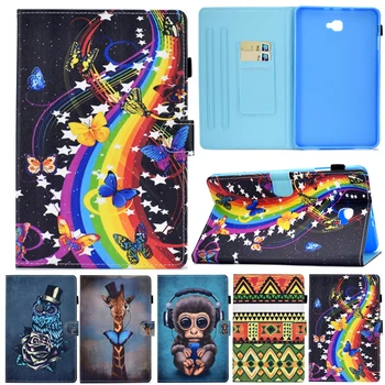 

Cover For Samsung Tab A6 10.1 T580 Cartoon Leather Stand Case For Samsung Galaxy Tab A 6 2016 10.1 T585 SM-T585 Cover Case Shell
