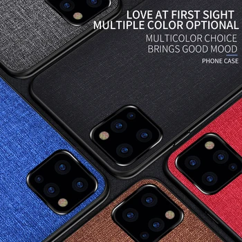 

Fabric Cloth Phone Case for iPhone 11 Pro Max XR X XS MAX Soft Black Green Pink Luxury Cases for iPhone 6 6s 7 8 Plus Blue Cover
