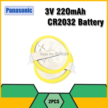 

2pcs Panasonic 3V 2 Pins CR2032 Button Coin Battery Large Capacity Clock Toy Motherboard Battery Replacement