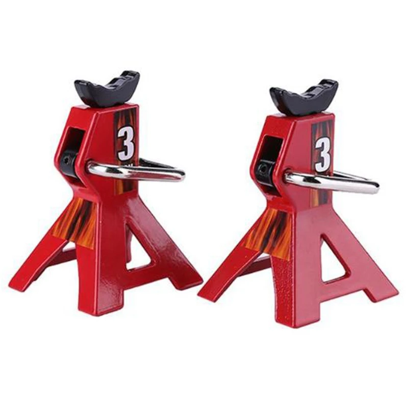 

2PCS Metal 3 Ton Simulated Jack Height Adjustable Repair Bracket Scene Tool Lifting Jack for 1/10 TRX4 D90 CC01 RC Climbing Car