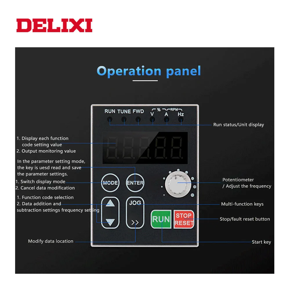 Однофазный преобразователь частоты DELIXI VFD 220 кВт переменного тока в для