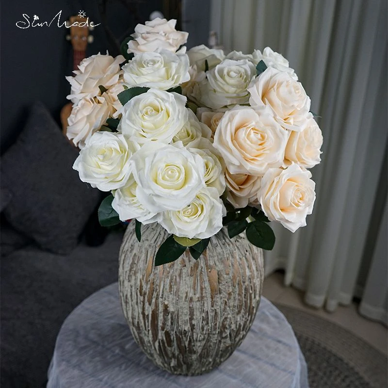 SunMade – Bouquet de roses artificielles de luxe, 10/lot, pour décoration  de mariage, pour l'automne, pour la maison | AliExpress