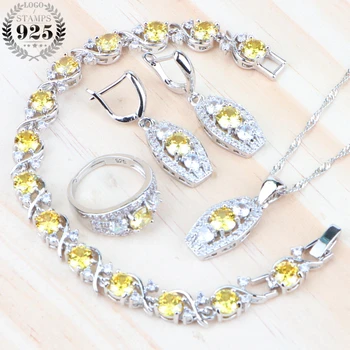 

Women Luxury Bridal Silver 925 Jewelry Sets Cubic Zirconia Costume Jewellery Wedding Rings Pendant Bracelets Necklace Earrings