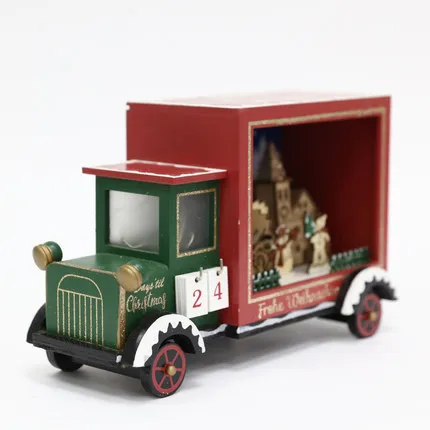 11.6in немецкая версия деревянный грузовик миллион лет Адвент Календарь Светодиодный светильник Рождественский лось снеговик подарок на праздник для детей