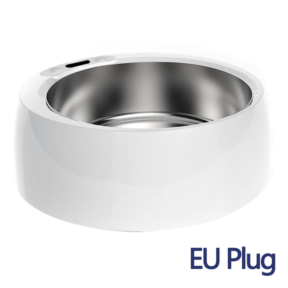 EU PLUG Домашние собаки с подогревом кормушки умная миска для воды крытое наружное круглое употребление алкоголя безопасное антимикробное тепловое устройство для кормления - Цвет: EU PLUG