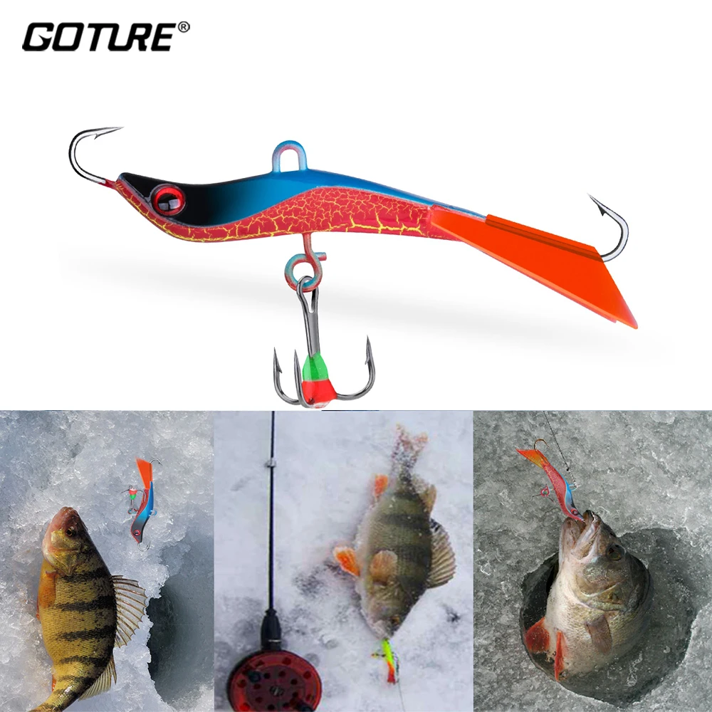 

Goture 1pcs Ice Fishing Lure 7.1cm 14.4g Balancer 3D Angry Eyes Luminous S-Shape Lead Jig Barbed For Winter Fishing Accessories