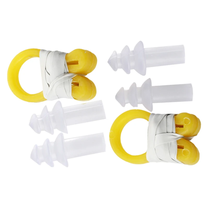 

2 x Swimming Swim Diving Soft Nose Clip Ear Plug Earplug Set