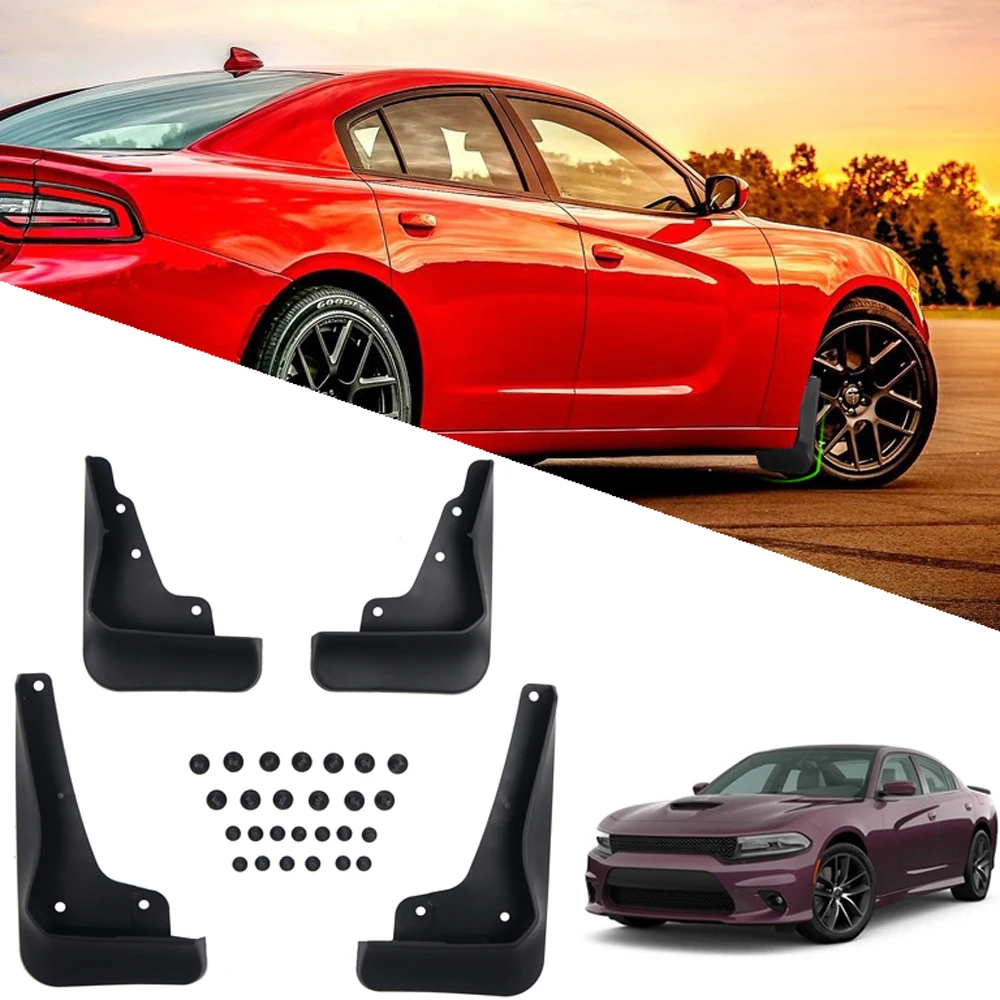 Car Accessories 4pcs Front&rear Mudflaps Plastic Mudguards Splash