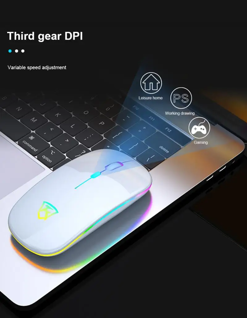 Новая многоцветная Беспроводная игровая мышь 1600DPI регулируемая ультратонкая