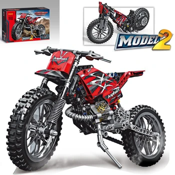 

New Classic Technic City Moto Cross Bike Fit Technic City Car Building Blocks Bricks Model Kids Toys Boys Gift