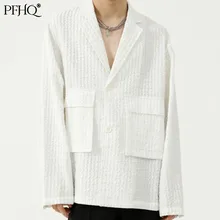 PFHQ Men Clothing 2021 Autumn New Korean Style Casual Suit Solid Color Blazer Handsome Ins Trends Design Fashion Coats 21D1175