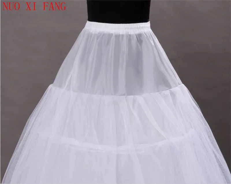 NUOXIFANG White 3 Hoops 1 Layer Of Yarn With Lace Petticoat Crinoline Slip Underskirt For Wedding Dress Bridal Gown 2020