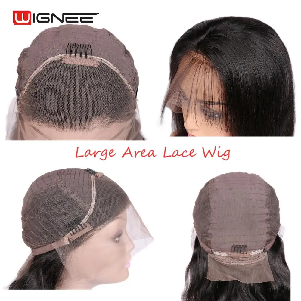 Wignee 13*4 прямые человеческие парики с волосами младенца для черных/белых женщин Remy
