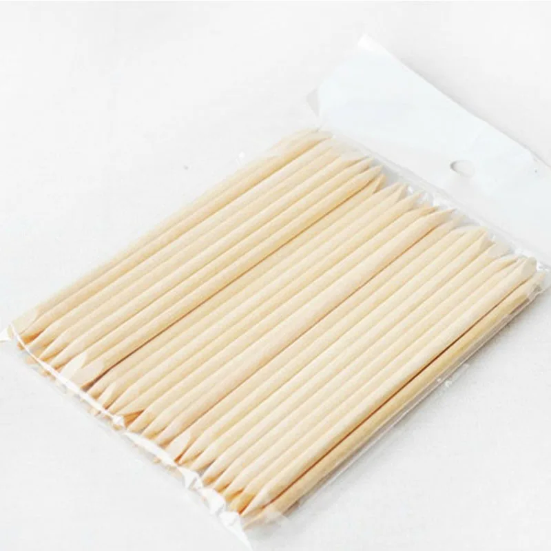 100pcs-Nail-Art-Orange-Wood-Stick-Cuticle-Pusher-Remover-Spade-Shape-Sharp-Tip-Two-End-for (2)