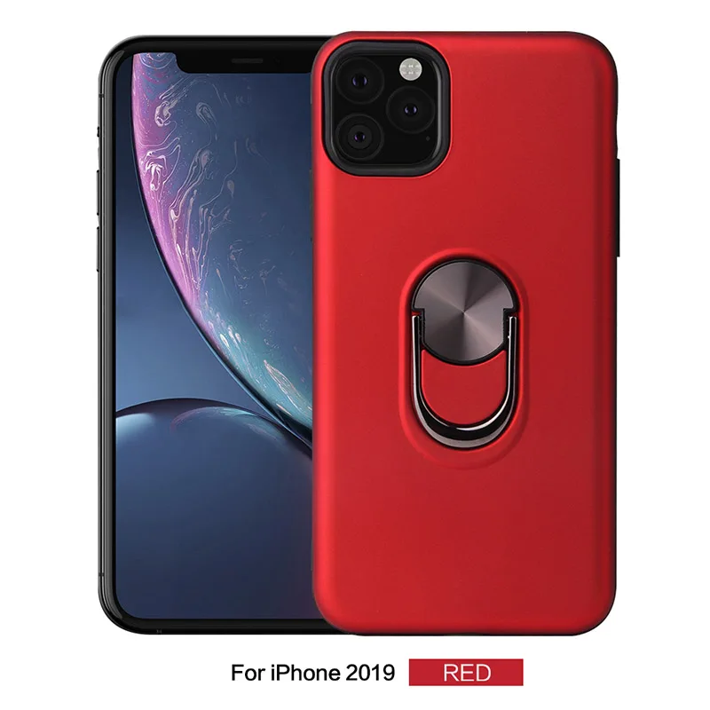 Red Вращающийся на 360 металлическое кольцо автомобильный держатель чехол для iphone 11 Pro Max и Xs Max Xr Xs X и iphone 8 7 6 Plus чехол для телефона - Цвет: Red