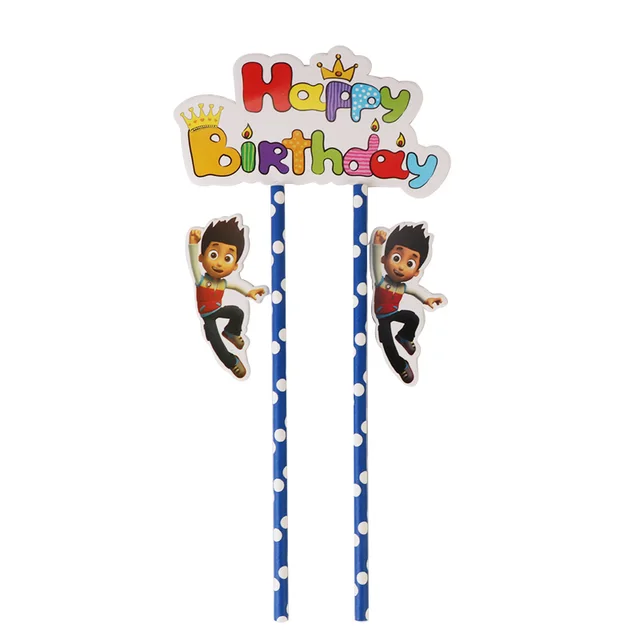 Paw Patrol Birthday Party Balloons Toy Birthday Banner For Kids Boys Girls Party Decoration Paper Cup Plate Tableware Supplies Cake flag