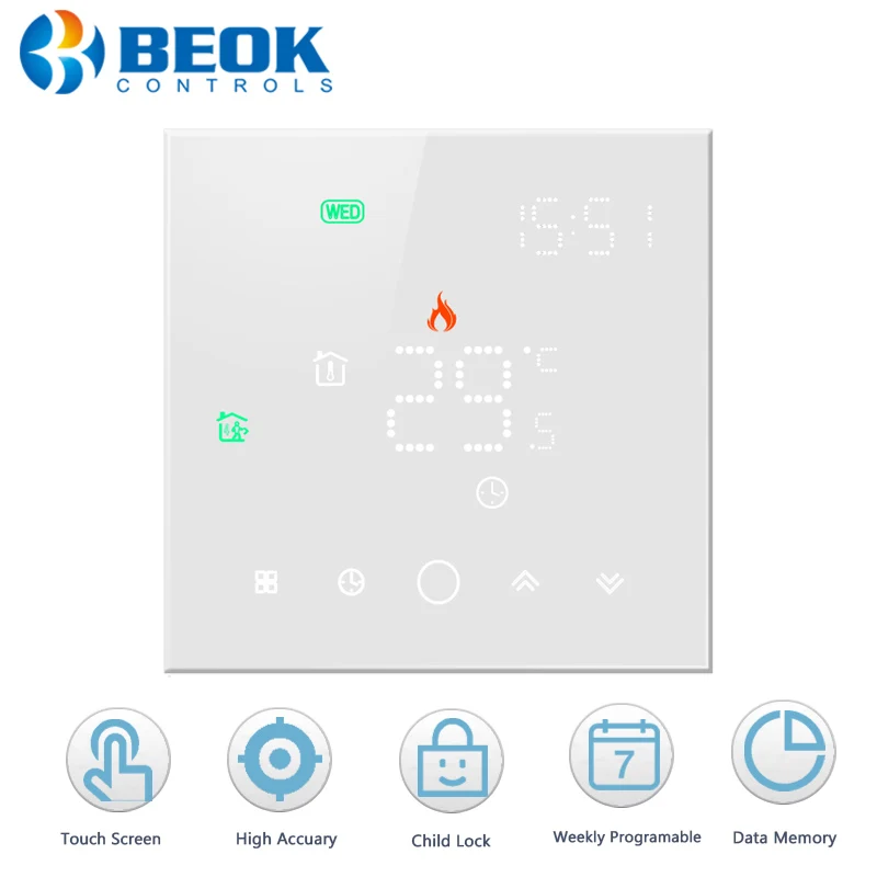 

Beok Digital Temperature Controller Thermostat Gas Boiler Heating Smart Room Thermostato Weekly Programmble LCD Screen