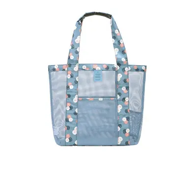 

Fashionable Summer Beach Net Cloth Organizer Waterproof Portable Makeup Bag Women Cosmetic Bag Travel Single Shoulder Bag