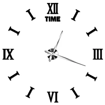 

Living Room Wall Clock Large Size Creative Clock Three-dimensional Wall Sticker Clock Mute Simple European Clock with Numbers DI
