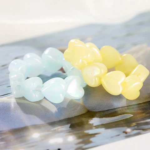 Ins Korea Colorful Fashion Y2k Resin Heart Ring Set Acrylic Thick Round Rings For Women Party Wedding Jewelry Ring Set